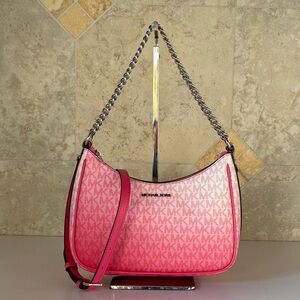Michael Kors Jet Set Travel LG Shoulder Chain Crossbody Bag MK Hibiscus Multi